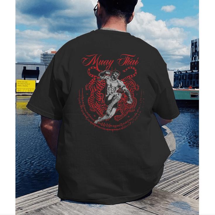 Muay Thai Kickboxing Martial Art Fighter Thai Boxing Men's Back Print T-Shirt