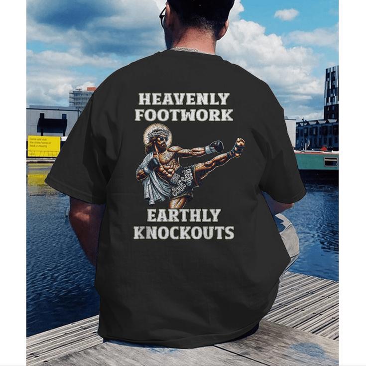 Muay Thai Lord Jesus Kickboxing Christian Men's Back Print T-Shirt Muay Thai Lord Jesus Kickboxing Christian Men's Back Print T-Shirt
