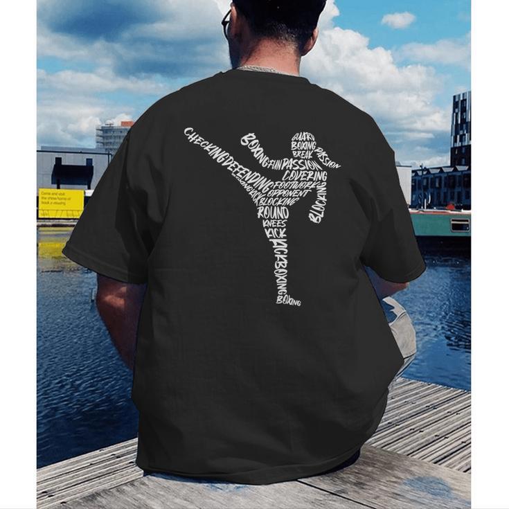 Muay Thai Martial Arts Typography Kickboxer Girls Kickboxing Men's Back Print T-Shirt