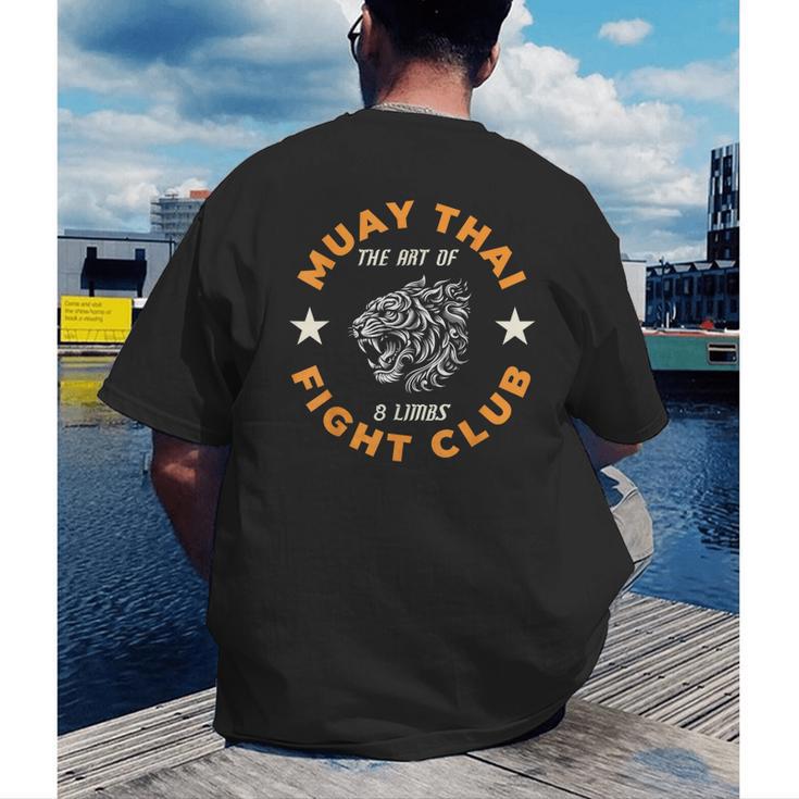 Muay Thai MMA Fight Tattoo Tiger Art Of 8 Limbs Kickboxing Men's Back Print T-Shirt