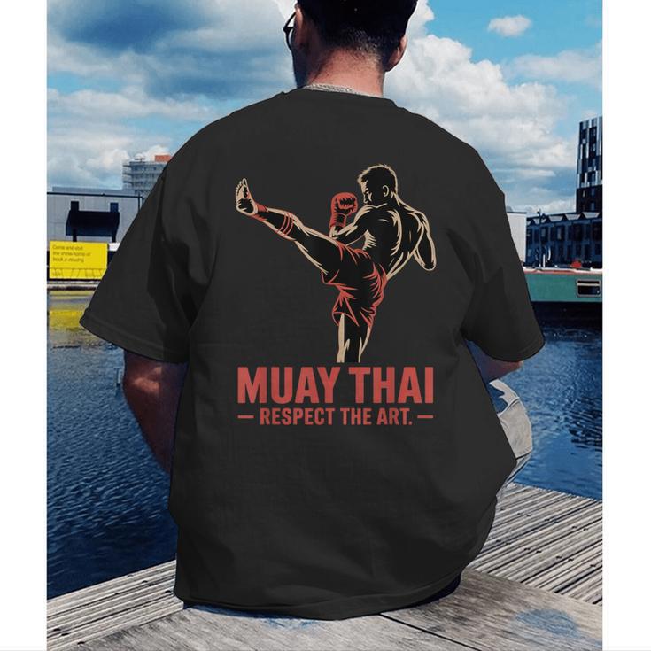 Muay Thai Respect The Art Martial Arts Kickboxing MMA Men's Back Print T-Shirt