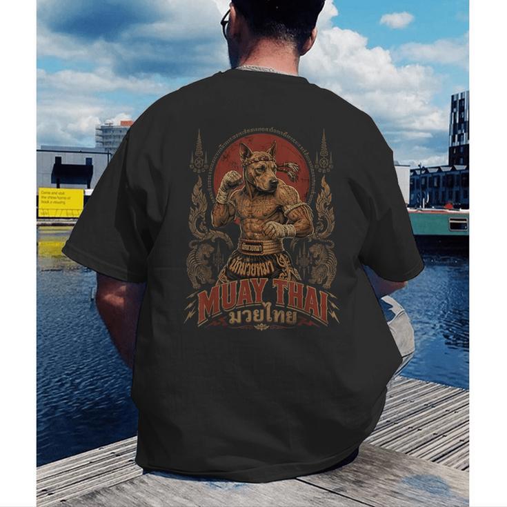 Muay Thai Roots Vintage Thai Boxing Fighter Thailand Dog Men's Back Print T-Shirt Muay Thai Roots Vintage Thai Boxing Fighter Thailand Dog Men's Back Print T-Shirt
