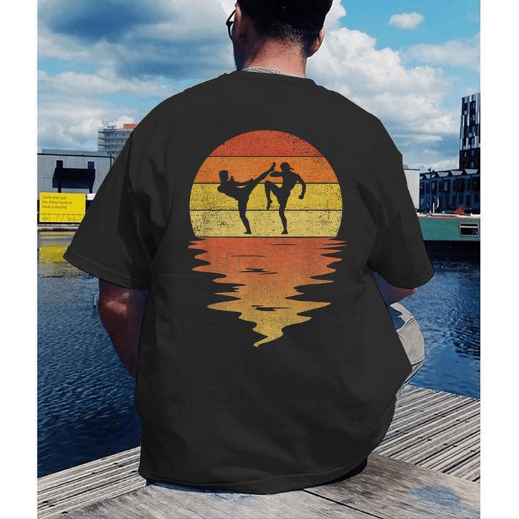 Muay Thai Shirt Retro Sunset 70s Vintage Muay Thai Men's Back Print T-Shirt