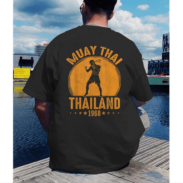 Muay Thai Thailand 1968 Slogan Sport Men's Back Print T-Shirt