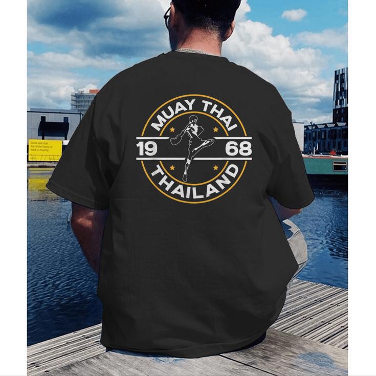 Muay Thai Thailand Fighter Fighting Combat 1969 Thai Boxing Men's Back Print T-Shirt