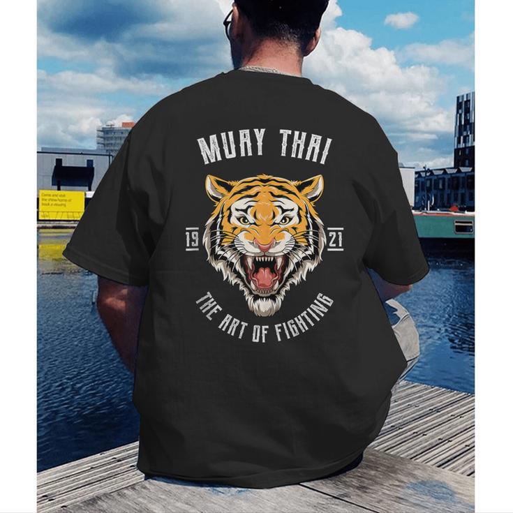 Muay Thai Tiger Thai Boxing Men's Back Print T-Shirt Muay Thai Tiger Thai Boxing Men's Back Print T-Shirt