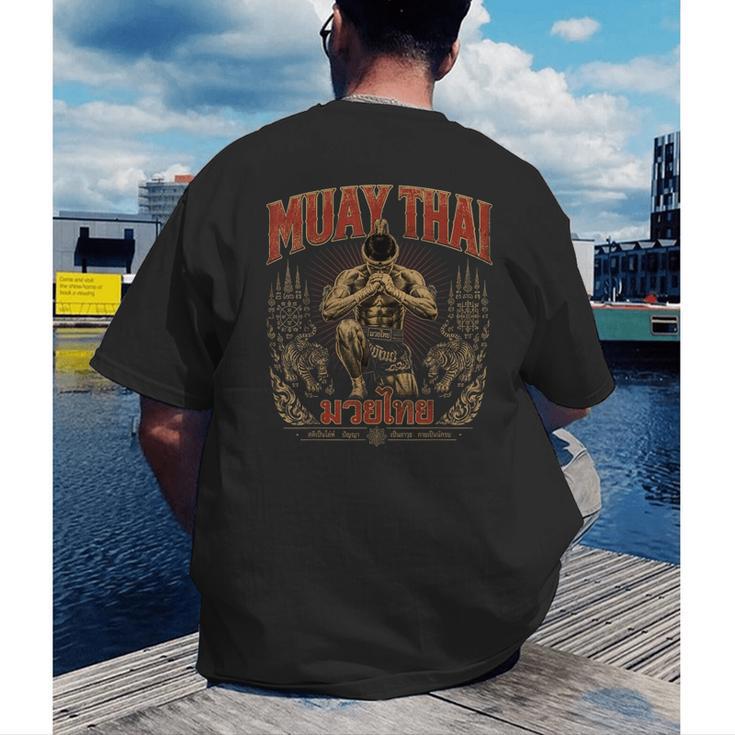 Retro Thailand Muay Thai Thai Boxing Fighter Art Men's Back Print T-Shirt