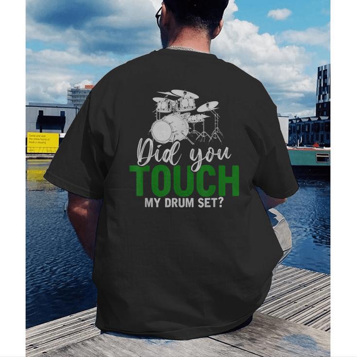 Rock Musical Instrument Band Drummer Drum Kit Men's Back Print T-Shirt Rock Musical Instrument Band Drummer Drum Kit Men's Back Print T-Shirt