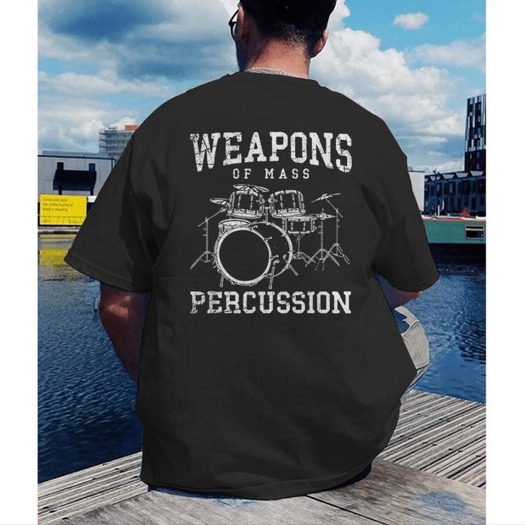 Rock Musician Drummer Drum Kit Men's Back Print T-Shirt Rock Musician Drummer Drum Kit Men's Back Print T-Shirt