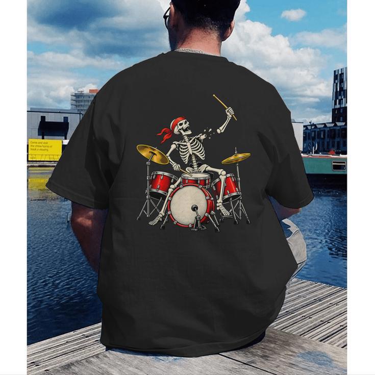 Skeleton Drummer Skull Drum Kit Halloween Sleeveless Men's Back Print T-Shirt