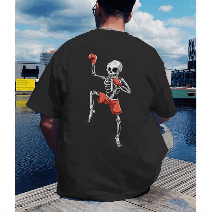 Skeleton Muay Thai Halloween Kickboxing MMA Fighter Costume Men's Back Print T-Shirt
