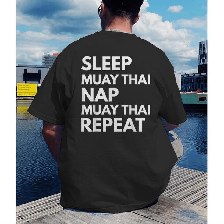 Sleep Nap Muay Thai Repeat Lover Martial Arts Men's Back Print T-Shirt