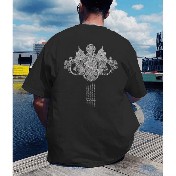 Thai Sak Yant Tattoo Muay Thai Art Men's Back Print T-Shirt Thai Sak Yant Tattoo Muay Thai Art Men's Back Print T-Shirt