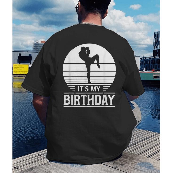 Vintage Birthday Shirt Muay Thai Kickboxer Its My Birthday Men's Back Print T-Shirt Vintage Birthday Shirt Muay Thai Kickboxer Its My Birthday Men's Back Print T-Shirt