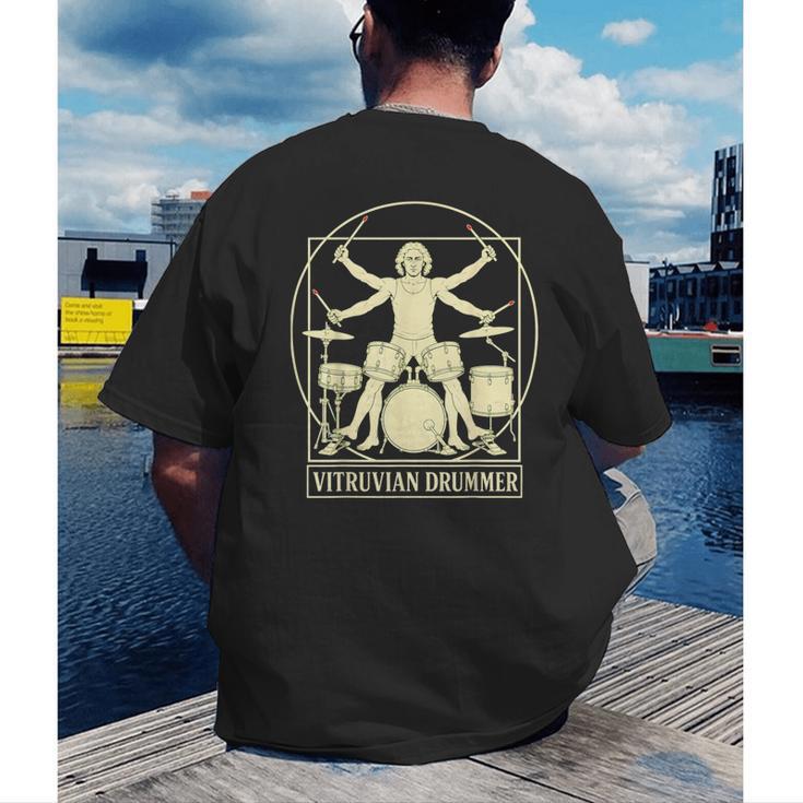Vitruvian Drummer Drum Kit Music Lover Musician Men Men's Back Print T-Shirt