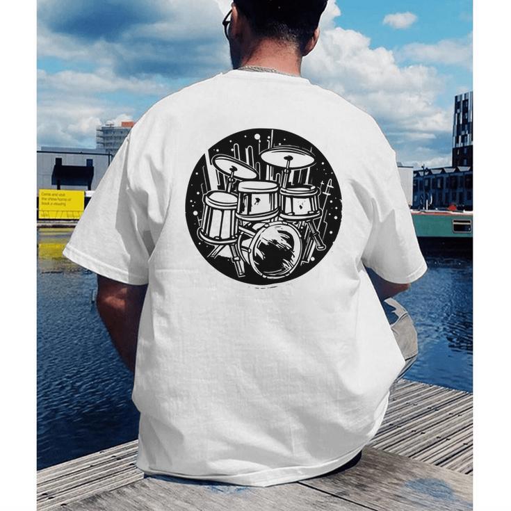 Drum Kit Drums Sweatshirt Men's Back Print T-Shirt Drum Kit Drums Sweatshirt Men's Back Print T-Shirt