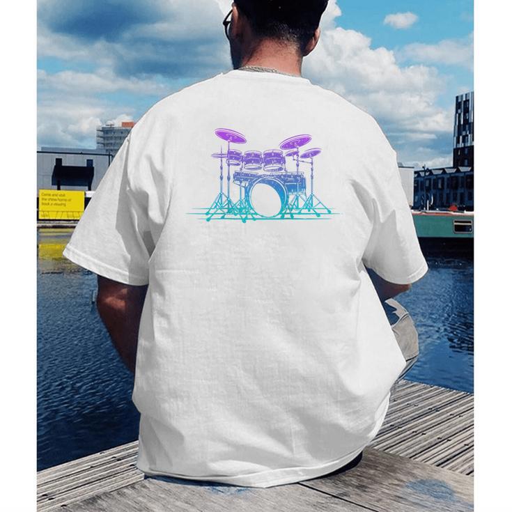 Drum Kit Set Drummer Raglan Baseball Tee Men's Back Print T-Shirt Drum Kit Set Drummer Raglan Baseball Tee Men's Back Print T-Shirt