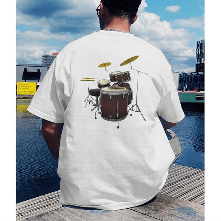 Drummer Drum Kit Premium Tri-Blend Men's Back Print T-Shirt Drummer Drum Kit Premium Tri-Blend Men's Back Print T-Shirt