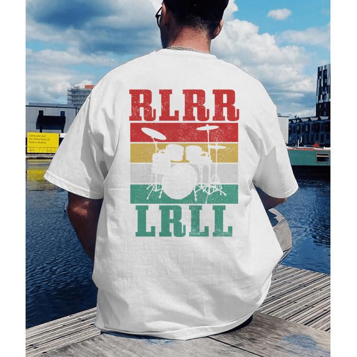 Drummer RLRR LRLL Vintage Drum Kit Sweatshirt Men's Back Print T-Shirt Drummer RLRR LRLL Vintage Drum Kit Sweatshirt Men's Back Print T-Shirt