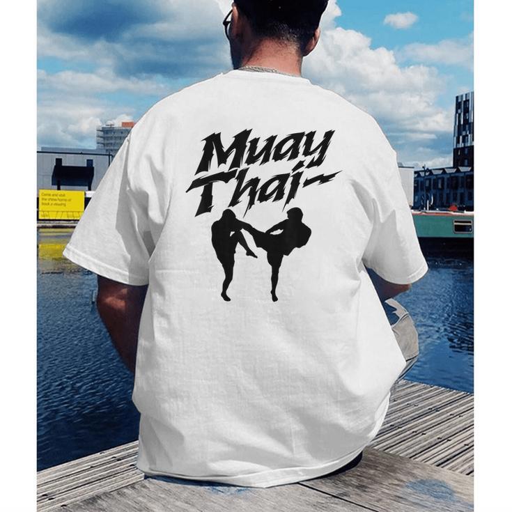 Muay Thai Boxing Martial Arts Fighter Men's Back Print T-Shirt