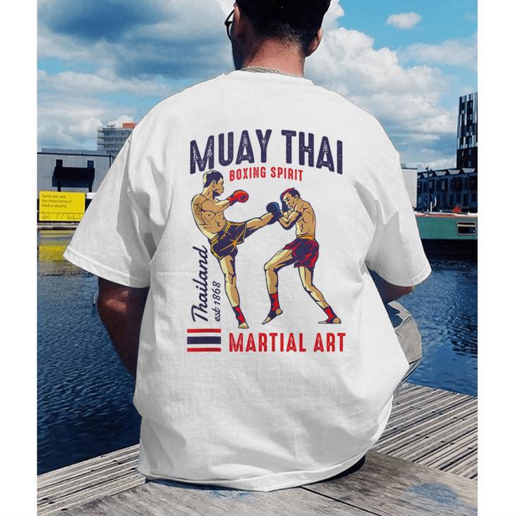 Muay Thai Boxing Spirit Martial Art Men's Back Print T-Shirt