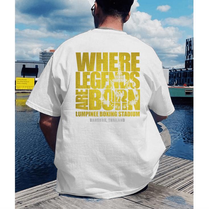 Muay Thai Lumpinee Boxing Stadium Where Legend Born Men's Back Print T-Shirt
