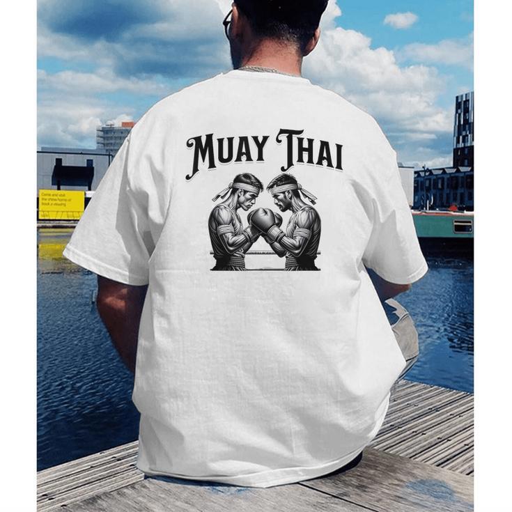 Thai Boxing Muay Thai Boxer Men's Back Print T-Shirt Thai Boxing Muay Thai Boxer Men's Back Print T-Shirt