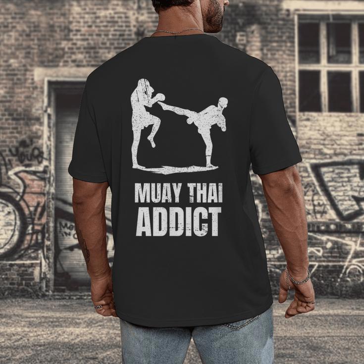 Addicted To Muay Thai Graphic Shirt Men's Back Print T-Shirt Addicted To Muay Thai Graphic Shirt Men's Back Print T-Shirt
