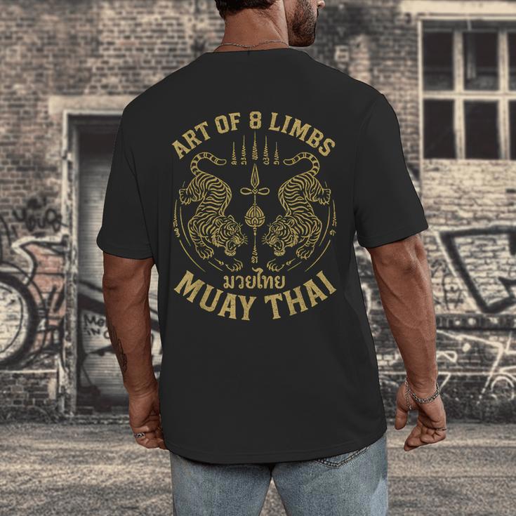 Art Of 8 Limbs MMA Tiger Muay Thai Fighter Muay Thai Men's Back Print T-Shirt
