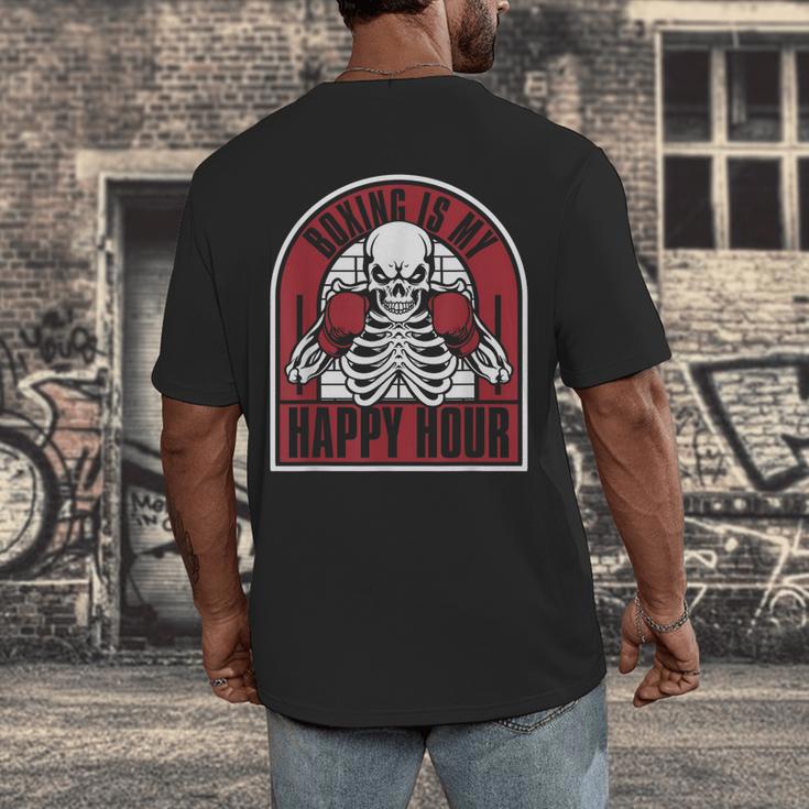 Boxing Is My Happy Hour Muay Thai Kickboxer Fan Boxing Men's Back Print T-Shirt