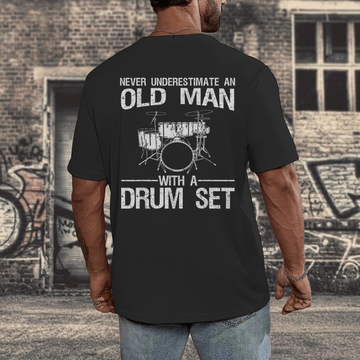 Cool Drummer Art Men Dad Drum Set Player Drum Kit Musician Men's Back Print T-Shirt Cool Drummer Art Men Dad Drum Set Player Drum Kit Musician Men's Back Print T-Shirt