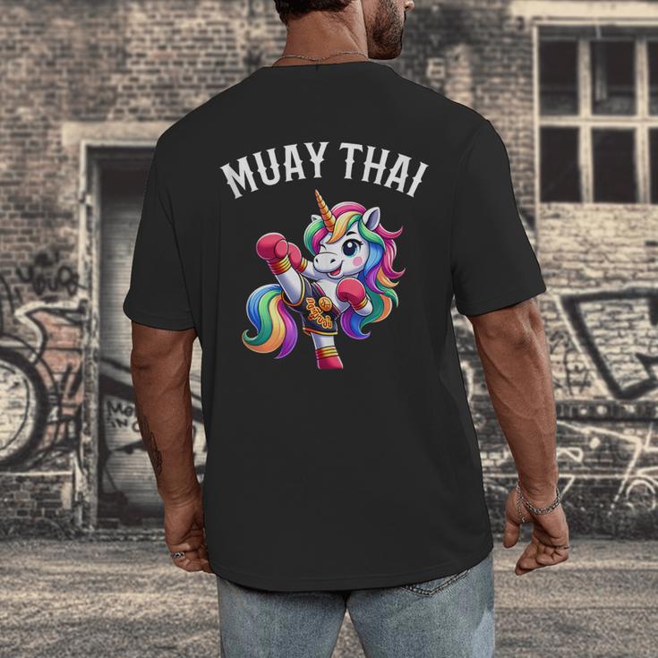 Cute Muay Thai Unicorn Men's Back Print T-Shirt