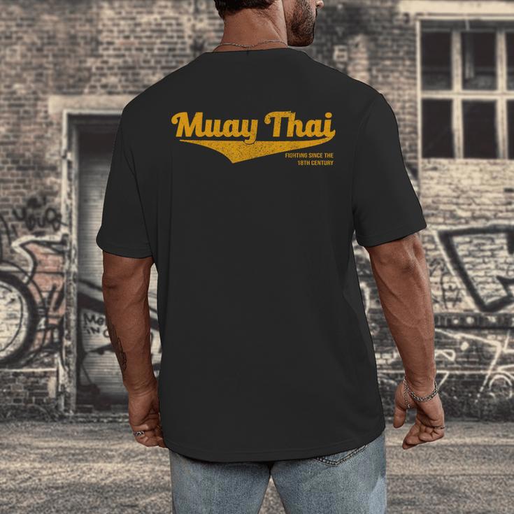 Distressed Muay Thai Kickboxing MMA BJJ Thailand T-Shirt Men's Back Print T-Shirt