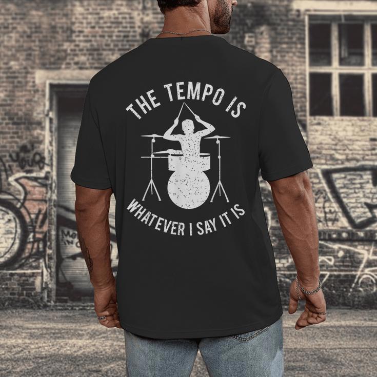 Drum Kit Graphic For a Drummer With Percussion Instruments Men's Back Print T-Shirt