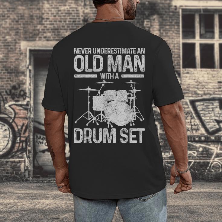 Drummer Drum Kit Vintage Drummer Men's Back Print T-Shirt