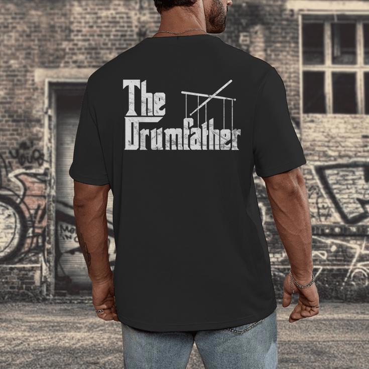 Drummer Humor The Drumfather Drum Kit Men's Back Print T-Shirt Drummer Humor The Drumfather Drum Kit Men's Back Print T-Shirt