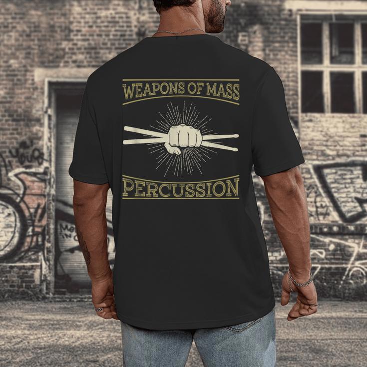 Drummer Music Drum Kit Men's Back Print T-Shirt Drummer Music Drum Kit Men's Back Print T-Shirt