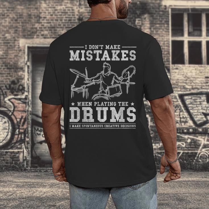 Drummer Music Drum Kit Men's Back Print T-Shirt