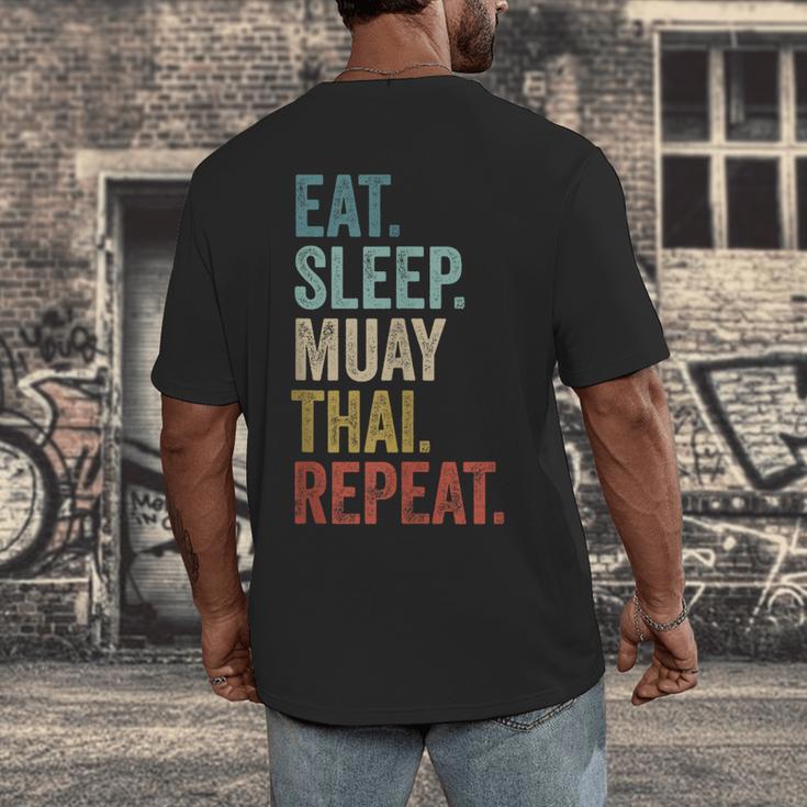 Eat Sleep Muay Thai Repeat Thai Boxing Men's Back Print T-Shirt Eat Sleep Muay Thai Repeat Thai Boxing Men's Back Print T-Shirt