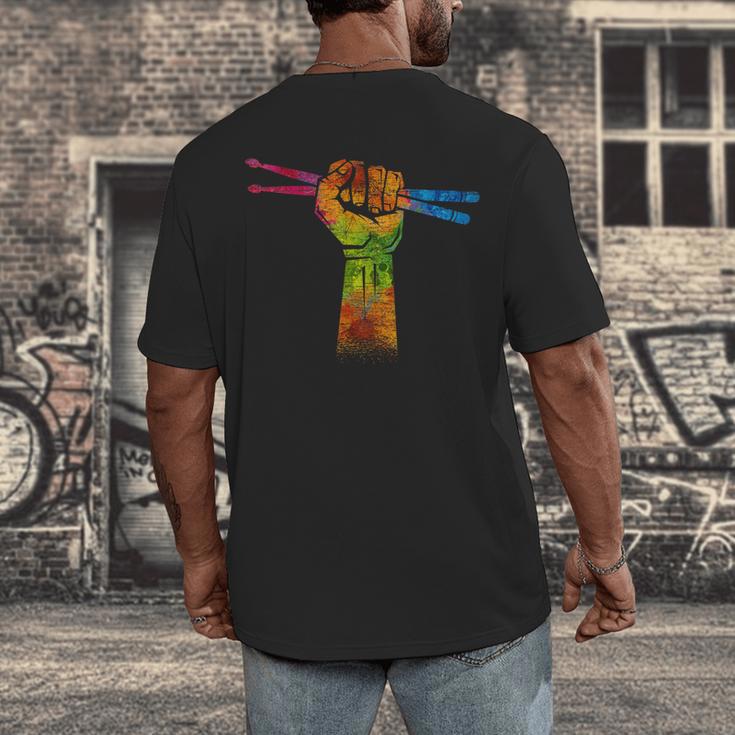 Faust Drumsticks Drummer Drummer Drum Kit Men's Back Print T-Shirt