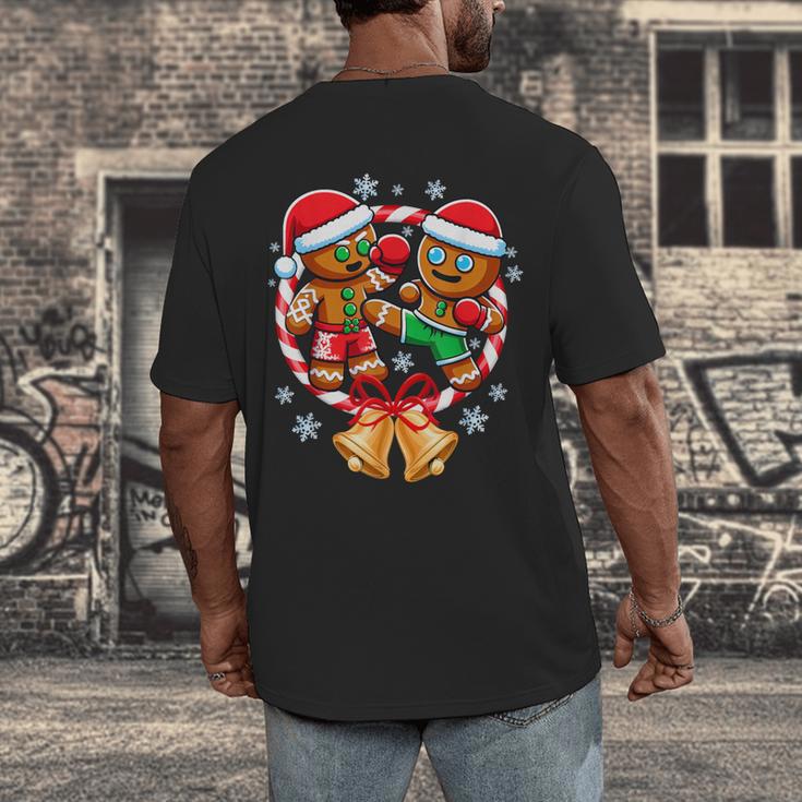 Gingerbread Cookies Christmas Fighting Muay Thai Men's Back Print T-Shirt Gingerbread Cookies Christmas Fighting Muay Thai Men's Back Print T-Shirt