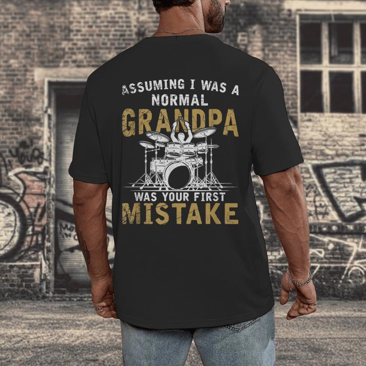 Grandpa Drummer Father's Day Drum Kit Men's Back Print T-Shirt Grandpa Drummer Father's Day Drum Kit Men's Back Print T-Shirt