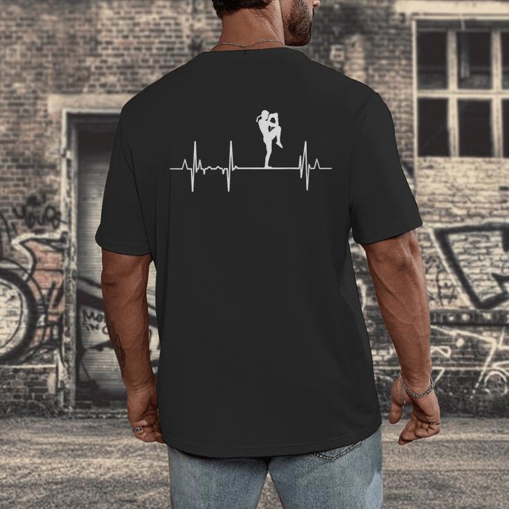 My Heart Beats For Muay Thai Martial Artist Men's Back Print T-Shirt
