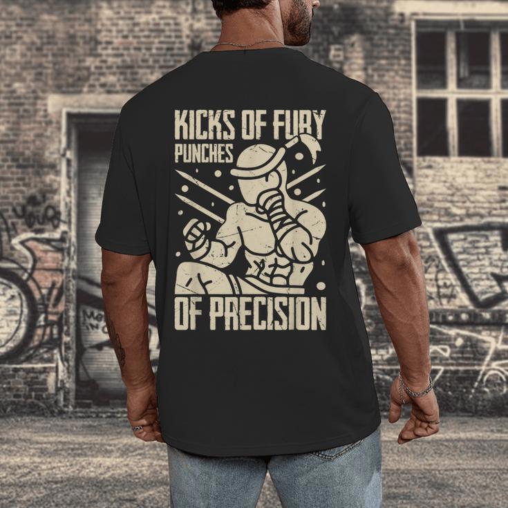 Kicks Of Fury Punches Of Precision Muay Thai Men's Back Print T-Shirt Kicks Of Fury Punches Of Precision Muay Thai Men's Back Print T-Shirt