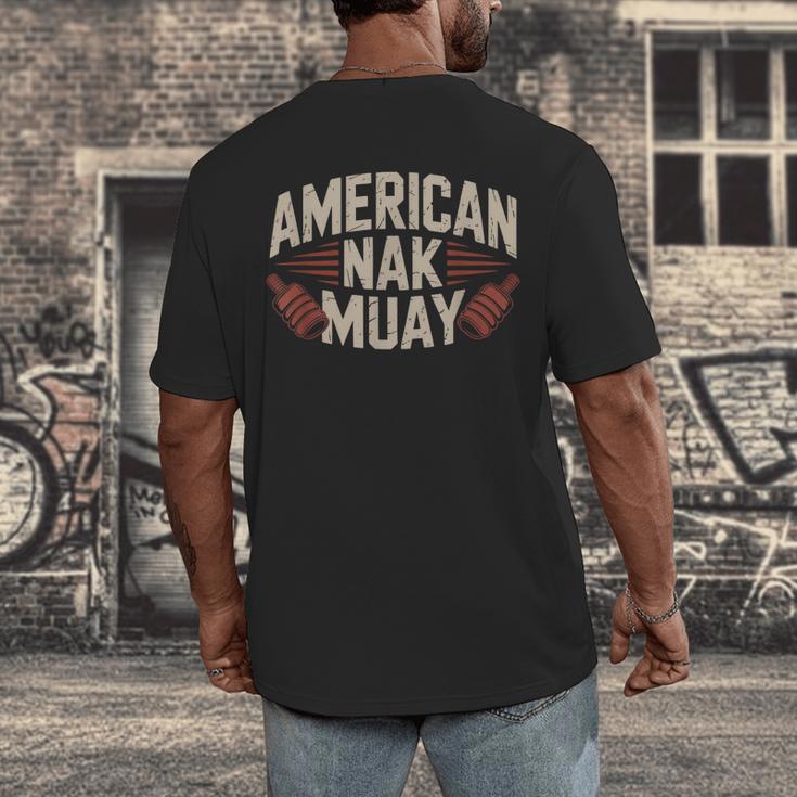 Muay Thai American Nak Fighter Identity Boxing Proud Sport Men's Back Print T-Shirt Muay Thai American Nak Fighter Identity Boxing Proud Sport Men's Back Print T-Shirt
