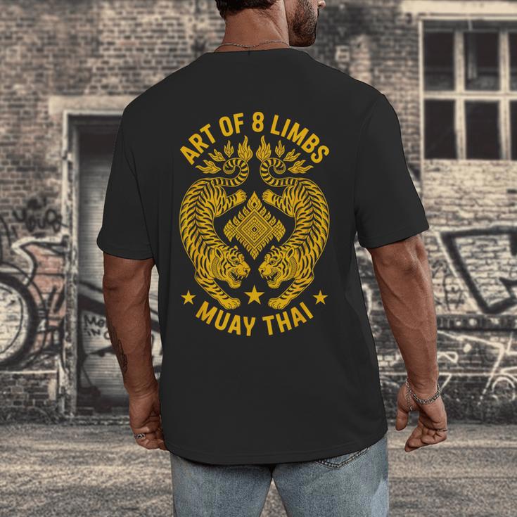 Muay Thai Art Of 8 Limbs Thai Boxing Men's Back Print T-Shirt Muay Thai Art Of 8 Limbs Thai Boxing Men's Back Print T-Shirt