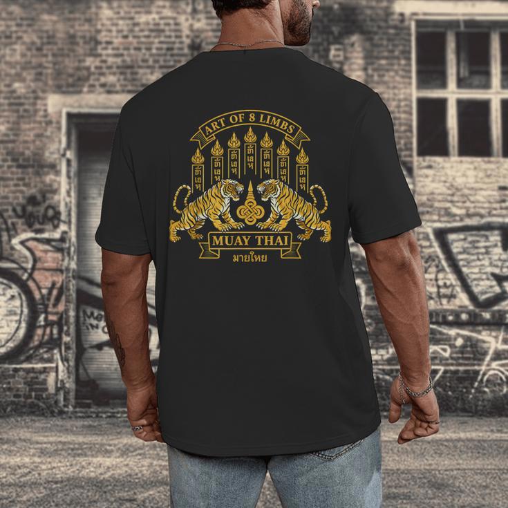 Muay Thai Art Of 8 Limbs Tiger Martial Arts Men's Back Print T-Shirt
