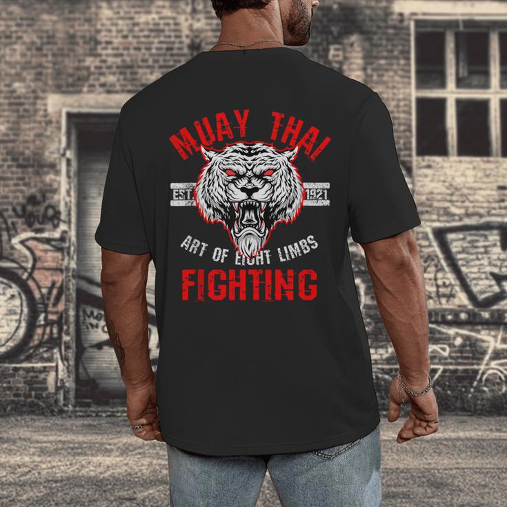 Muay Thai Art Of Eight Limbs Sak Yant Thai Boxing MMA Arts Men's Back Print T-Shirt