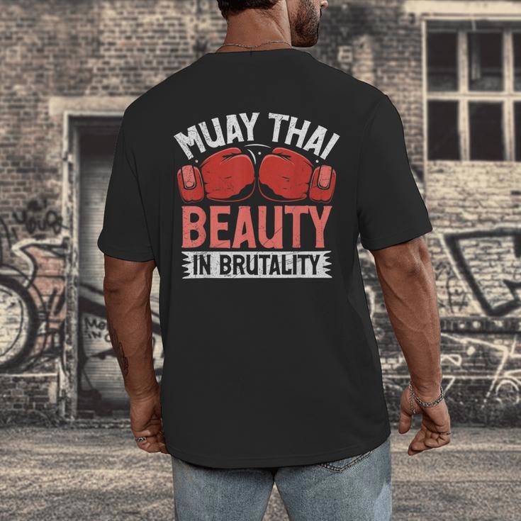 Muay Thai Beauty In Brutality Muay Thai Men's Back Print T-Shirt Muay Thai Beauty In Brutality Muay Thai Men's Back Print T-Shirt