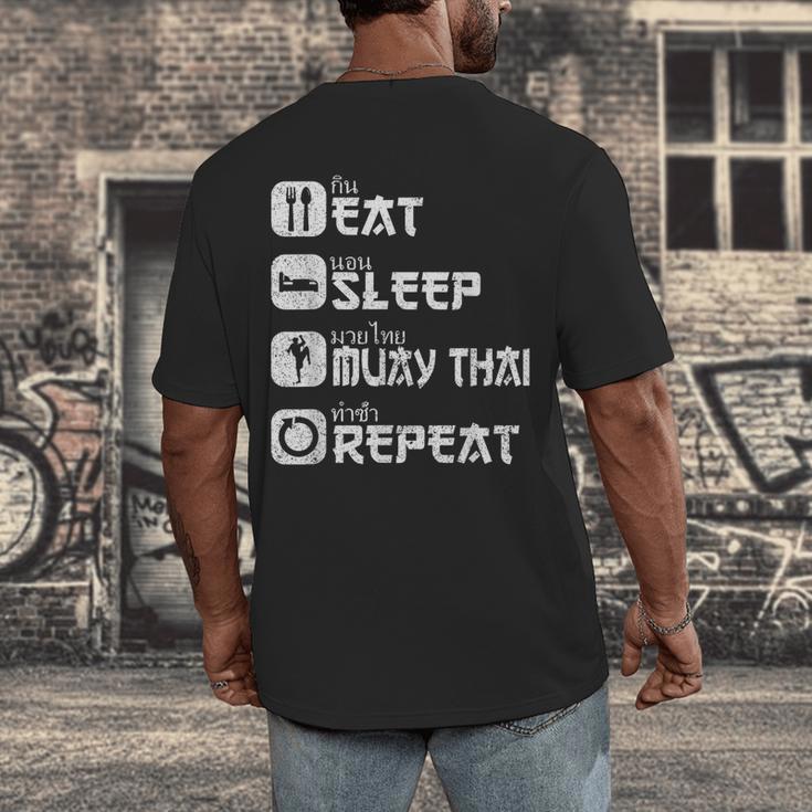 Muay Thai Boxing Thai Boxer Thai Kickboxing Men's Back Print T-Shirt Muay Thai Boxing Thai Boxer Thai Kickboxing Men's Back Print T-Shirt